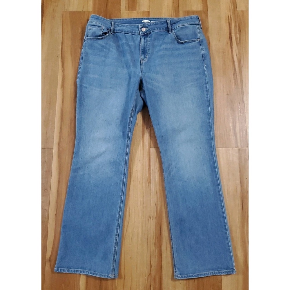 Old Navy Bootcut Jeans Mid Rise Med Wash Blue Denim Womens Plus 18 Short Petite